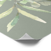 緑エレガント色の写真お祝いのライフサイン ポスター (角)