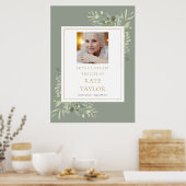 緑エレガント色の写真お祝いのライフサイン ポスター (キッチン)