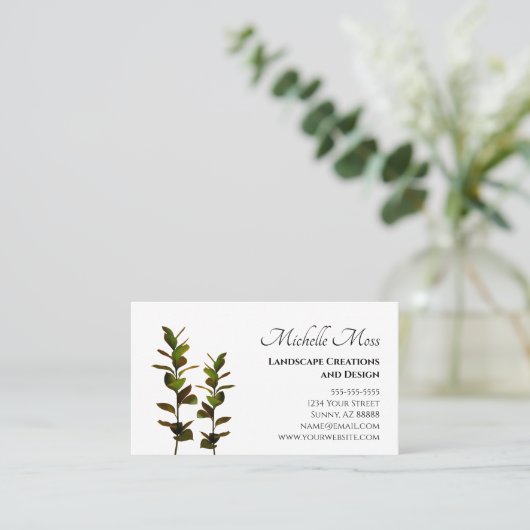 緑エレガント色の名刺 名刺 (スタンド正面)