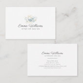 緑エレガント色の名刺 名刺 (正面/裏面)