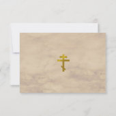 緑エレガント色の正教会の葬儀 サンキューカード (裏面)