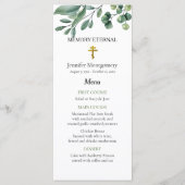 緑エレガント色の正教会の葬儀 メニュー (正面)