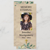 緑エレガント色の正教会キリスト教葬儀祈りの言葉 (正面/裏面)