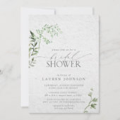 緑エレガント色の水の色のブライダルショウ 招待状 (正面)
