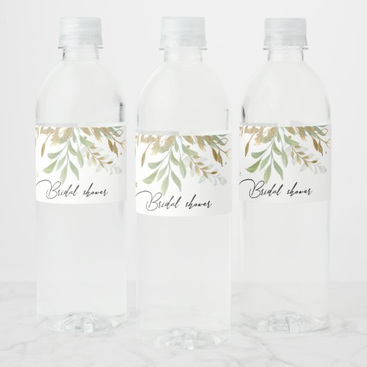 緑エレガント色の水の色金ゴールドブライダルショウ ペットボトルラベル (ボトル)