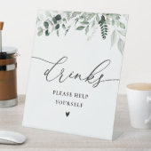 緑エレガント色の水フローラ飲料の看板 台座サイン (インサイチュ)