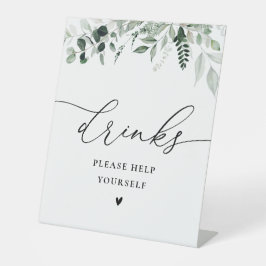 緑エレガント色の水フローラ飲料の看板 台座サイン