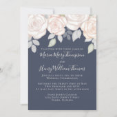 緑エレガント色の水素朴色フローラ青 招待状 (正面)