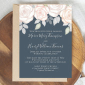 緑エレガント色の水素朴色フローラ 招待状