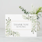 緑エレガント色の水結婚色 サンキューカード (スタンド正面)