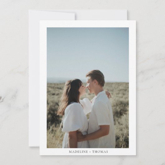 緑エレガント色の水葉の写真結婚I 招待状 (裏面)