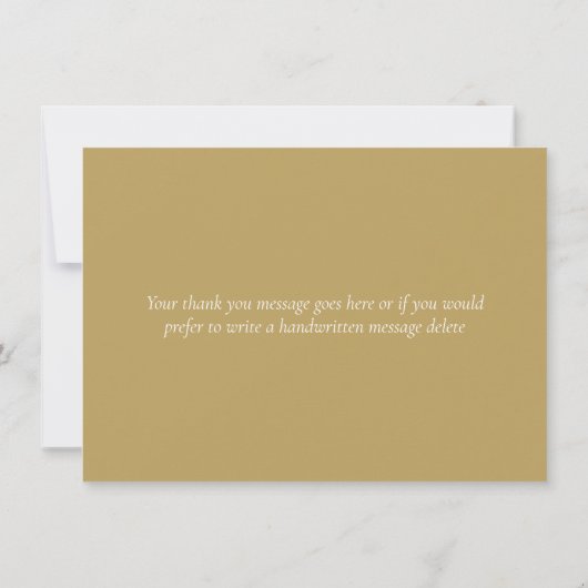 緑エレガント色の水金ゴールドありがとう サンキューカード (裏面)