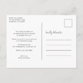 緑エレガント色の白いフローラの結婚駆け落ち 案内ポストカード (裏面)