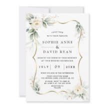 緑エレガント色の白い花の金ゴールド結婚