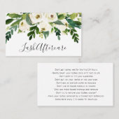 緑エレガント色の白フローラアフターケアの点滅 名刺 (正面/裏面)