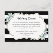 緑エレガント色の白黒結婚詳細 エンクロージャーカード (正面)