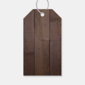 緑エレガント色の納屋の木の地方のラシ結婚ウス ギフトタグ (裏面)