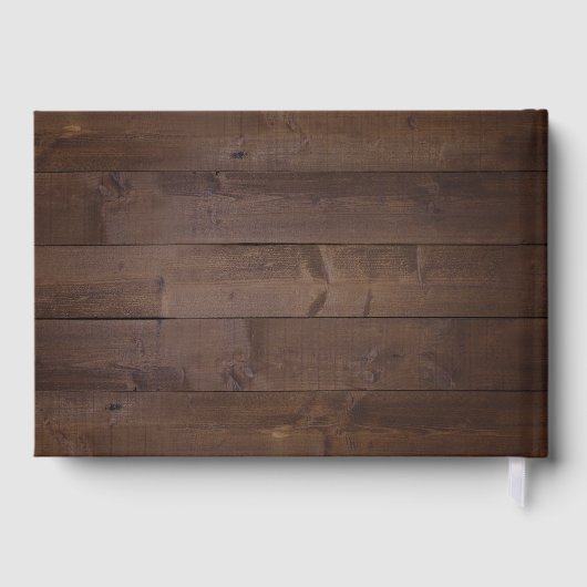 緑エレガント色の納屋の木の地方のラシ結婚ウス ゲストブック (裏面)