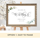 緑エレガント色の結婚歓迎サイン ポスター