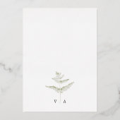 緑エレガント色の結婚箔招待状 箔招待状 (裏面)