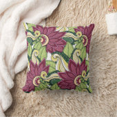 緑エレガント色の花と渦巻き クッション (ブランケット)