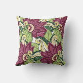 緑エレガント色の花と渦巻き クッション (裏面)