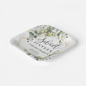 緑エレガント色の葉フェイク金ゴールドsweet sixteen ペーパープレート (傾斜あり)