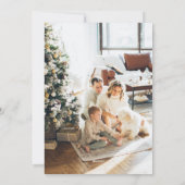 緑エレガント色の赤い書道クリスマス シーズンカード (裏面)