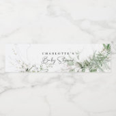 緑エレガント色の赤ちゃんシャワー水瓶ラベル ペットボトルラベル (シングルラベル)