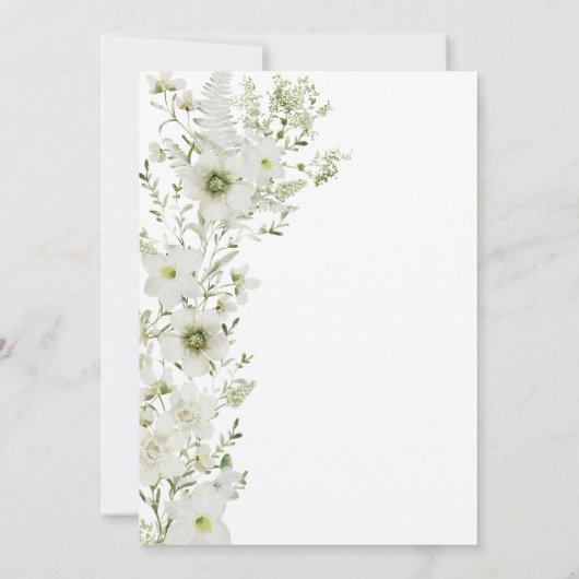 緑エレガント色の赤ちゃんシャワー 招待状 (裏面)