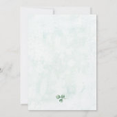 緑エレガント色の金ゴールドが一つ結婚に 招待状 (裏面)