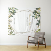 緑エレガント色の金ゴールドフローラブライダルシャワー タペストリー (インサイチュ(横))