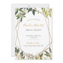 緑エレガント色の金ゴールドフローラブライダルシャワー