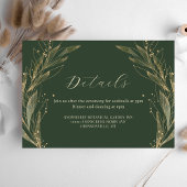 緑エレガント色の金ゴールドリーフ結婚の詳細 エンクロージャーカード