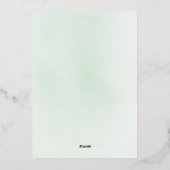 緑エレガント色の金箔ボホ結婚ズ 箔招待状 (裏面)