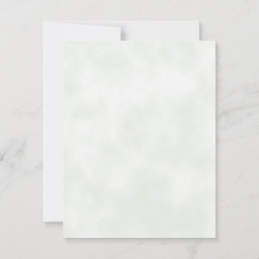 緑エレガント色の青いフローラの結婚詳細カード 出欠カード (裏面)