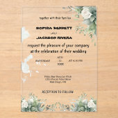 緑エレガント色アクリル結婚式招待状 アクリル招待状 (正面)