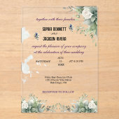 緑エレガント色アクリル結婚式招待状 アクリル招待状 (正面)