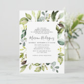 緑エレガント色キセアニラのユーカリ 招待状 (スタンド正面)