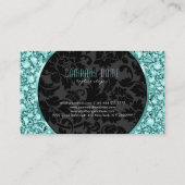 緑エレガント色ダイヤモンドのパターングリッター 名刺 (裏面)