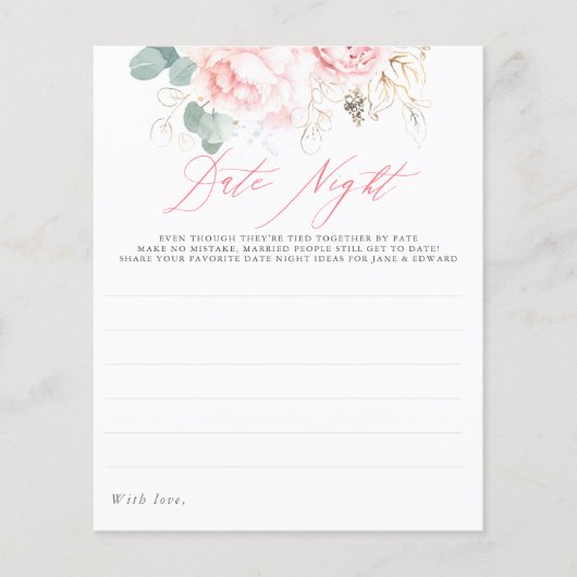 緑エレガント色ピンクフローラデート夜アイディア (正面)