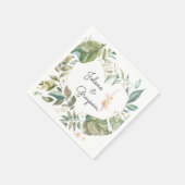 緑エレガント色ピンク結婚フローラパーソナライズされたズ スタンダードカクテルナプキン (角)