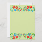 緑エレガント色ブルーレッドローズフローラ結婚ズ セーブザデート (裏面)