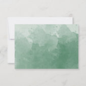 緑エレガント色モノグラ結婚ムRSVP 出欠カード (裏面)