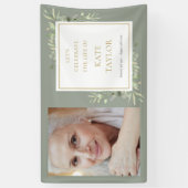 緑エレガント色写真葬祭記念事業 横断幕 (縦)