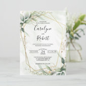 緑エレガント色結婚式招待状テンプレート 招待状 (スタンド正面)