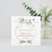 緑エレガント色金ゴールドピンクフローラSweet sixteen セーブザデート (スタンド正面)