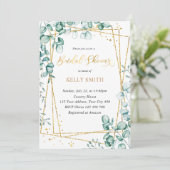 緑エレガント色金ゴールドブライダルシャワー 招待状 (スタンド正面)