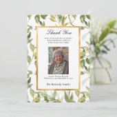 緑エレガント色金ゴールド悔やみや弔慰サンキューカード サンキューカード (スタンド正面)