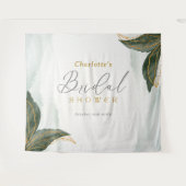 緑エレガント色金ゴールド水彩ブライダルシャワー タペストリー (正面(横))